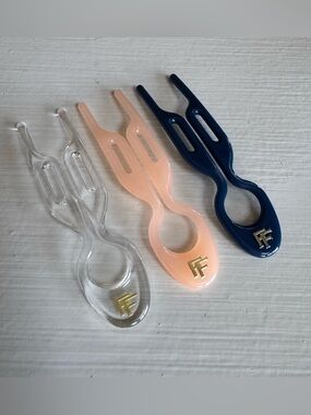 Fiona Franchimon No 1 Hairpin Trio - Transparent, Rose, Royal Blue